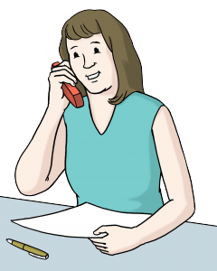 Eine Frau am Telefonieren